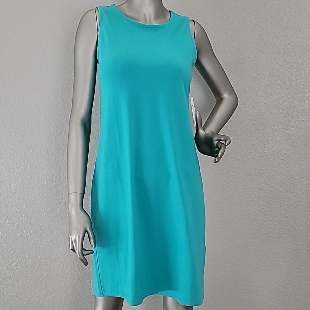Eileen Fisher Turquoise Crew Neck Dress Size XXS
